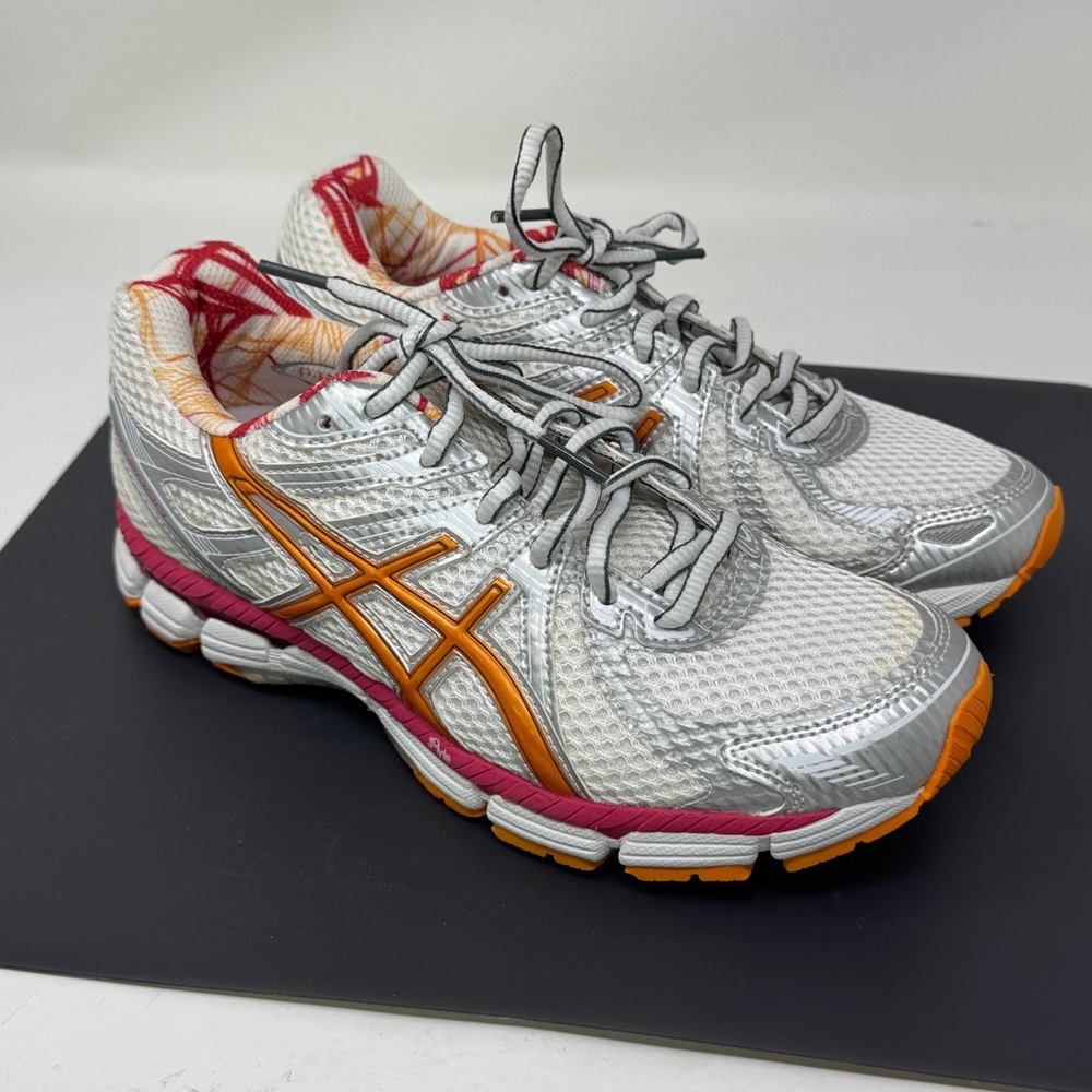 Womens ASICS GT-2000 T2K7N White/Orange/Pink Running Shoes size 6.5
